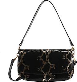 Ekonika , Tasche Mit Schulterriemen Mittelgroße Damentasche Mit Trendigem Schlangenprint in gold, Schultertaschen für Damen