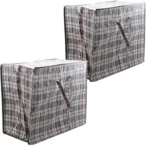 Cosy & Trendy 2x stuks opbergtas/hoes voor kussen/deken/dekbed/slaapzak grijs 65 x 30 x 55 cm -