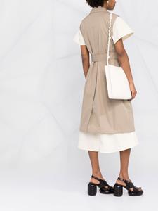 Jil Sander Schoudertas met logoprint - Beige