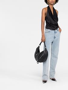 Versace Schoudertas met logo's - Zwart