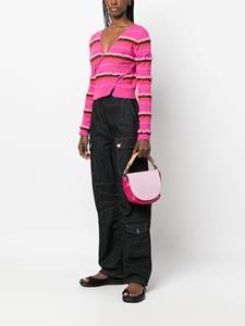 GANNI Saddle logo-embossed tote bag - Roze