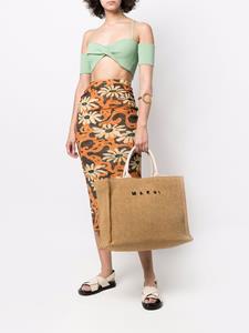Marni Raffia shopper - Bruin