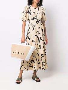 Marni Shopper met logoprint - Wit