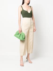 Themoirè Bios clutch met bont - Groen