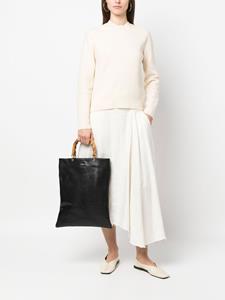 Jil Sander Leren shopper - Zwart