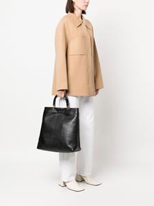 Jil Sander Shopper met bamboe handgreep - Zwart