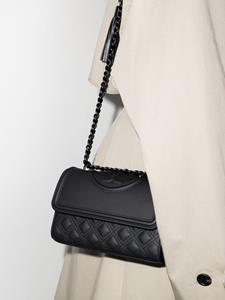 Tory Burch Schoudertas met logo-reliëf - Zwart