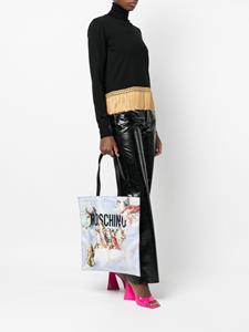 Moschino Schoudertas met print - Blauw