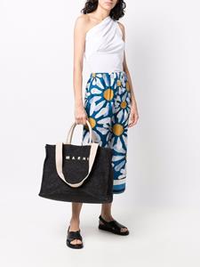 Marni Shopper met geborduurd logo - Zwart