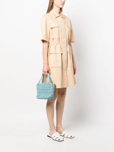 Themoirè Kobo geknoopte shopper - Blauw