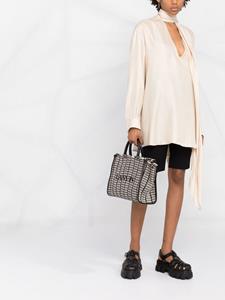Lanvin In & Out shopper met visgraat patroon - Zwart