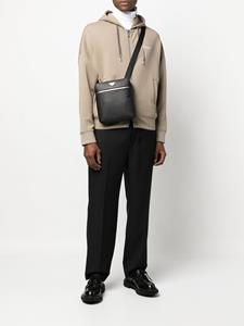 Emporio Armani Leren messengertas - Zwart