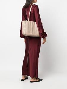 Themoirè Geribbelde shopper - Beige
