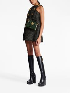 Balmain B-Buzz schoudertas met krokodillen-reliëf - Groen