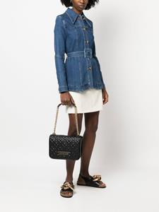 Love Moschino Schoudertas met logoplakkaat - Zwart