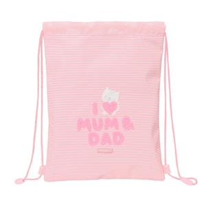 Rucksacktasche Mit Bändern Safta Love Rosa (26 X 34 X 1 Cm)