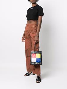 Medea Shopper met colourblocking - Zwart