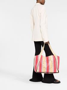 Stella McCartney Gestreepte shopper - Beige