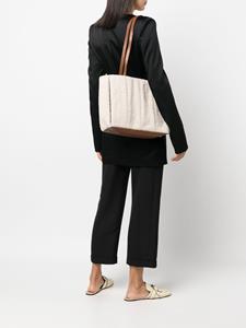 Themoirè Ribgebreide shopper - Beige