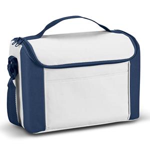 Kleine koeltas voor lunch blauw/wit 27 x 20 x 16 cm 8 liter -