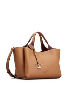 Tod's logo-pendant leather shoulder bag - Bruin