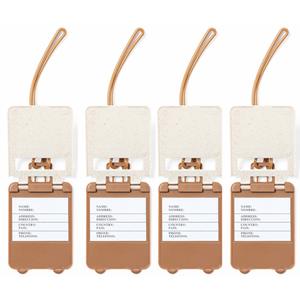 Kofferlabel van organisch eco tarwestro - 20x - wit - 10 x 5 cm - reiskoffer/handbagage labels -