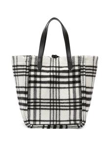 JW Anderson Belt check-print tote bag - Zwart