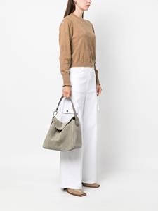 PINKO Big Leaf suede hobo bag - Grijs