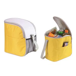 Kleine koeltas/Lunch tas model Glaciaal - 2x - 23 x 16 x 26 cm - 1 vaks - geel/grijs - 9 Liter -