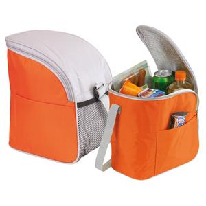 Kleine koeltas/Lunch tas model Glaciaal - 2x - 23 x 16 x 26 cm - 1 vaks - oranje/grijs - 9 Liter -