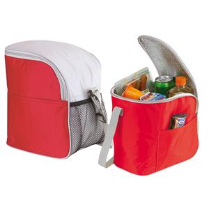 Kleine koeltas/Lunch tas model Glaciaal - 2x - 23 x 16 x 26 cm - 1 vaks - rood/grijs - 9 Liter -