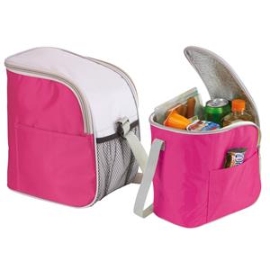 Kleine koeltas/Lunch tas model Glaciaal - 2x - 23 x 16 x 26 cm - 1 vaks - roze/grijs - 9 Liter -