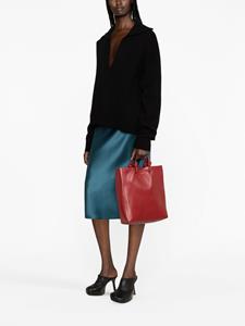Jil Sander logo-print leather tote bag - Rood