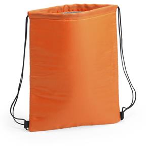 Oranje koeltas rugzak/gymtas 32 x cm met drawstring/rijgkoord -