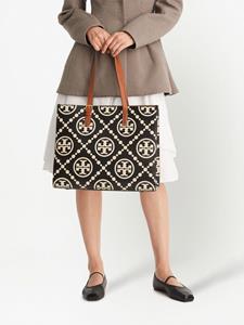 Tory Burch Shopper met monogram reliëf - Zwart