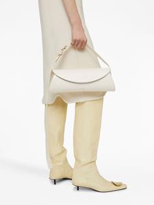Jil Sander large Cannolo leather shoulder bag - Wit