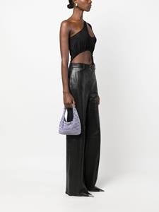 Kara crystal-embellished tote bag - Blauw