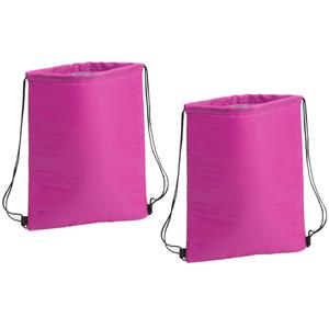 2x stuks fuchsia roze koeltas rugzak 32 x cm -