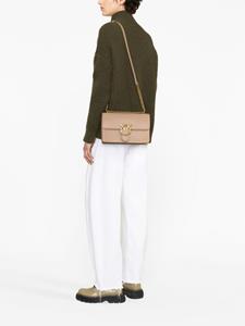 PINKO Classic Love leather shoulder bag - Beige