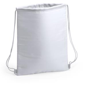 Witte koeltas rugzak/gymtas 32 x cm met drawstring/rijgkoord -