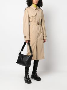 Kara Lattice leather tote bag - Zwart