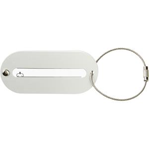 Merkloos Kofferlabel Isa - zilver - 8.5 x 4 cm - reiskoffer/handbagage label -