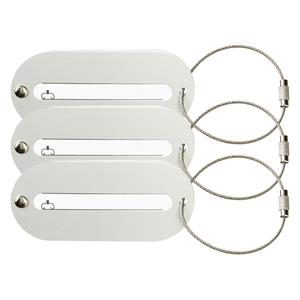Kofferlabel Isa - 3x - zilver - 8.5 x 4 cm - reiskoffer/handbagage label -