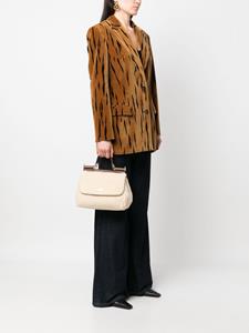 Dolce & Gabbana medium Sicily shearling tote bag - Beige