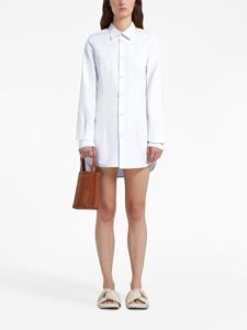 Marni engraved-logo leather tote - Bruin