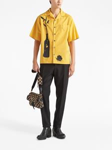 Prada Schoudertas met logo-reliëf - F0Y30 Black/Beige