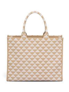 Prada Symbole shopper met borduurwerk - Beige