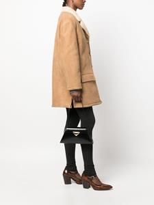 Prada triangle-logo leather shoulder bag - Zwart