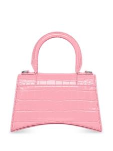 Balenciaga Hourglass handtas met krokodillen-reliëf - Roze