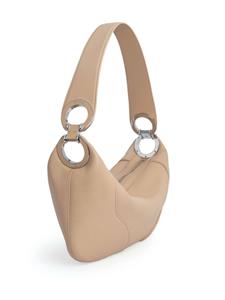 BY FAR Amira leather shoulder bag - Beige